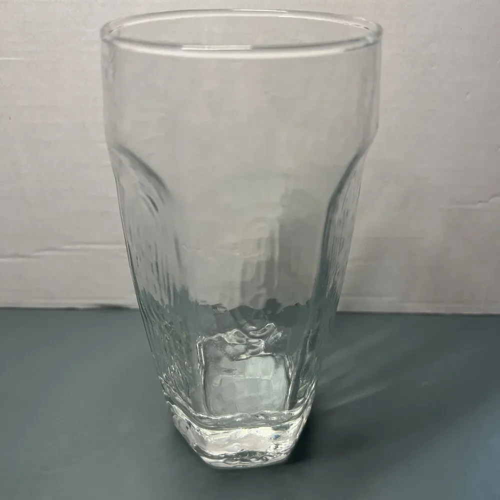 Vintage Libbey Chivalry Clear Textured 6 Panel Cooler Glass Tumbler 16oz